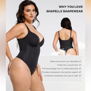 SHAPELLX Slimming Tummy Control Thong Shapewear Built in Bra Faja Body Shaper